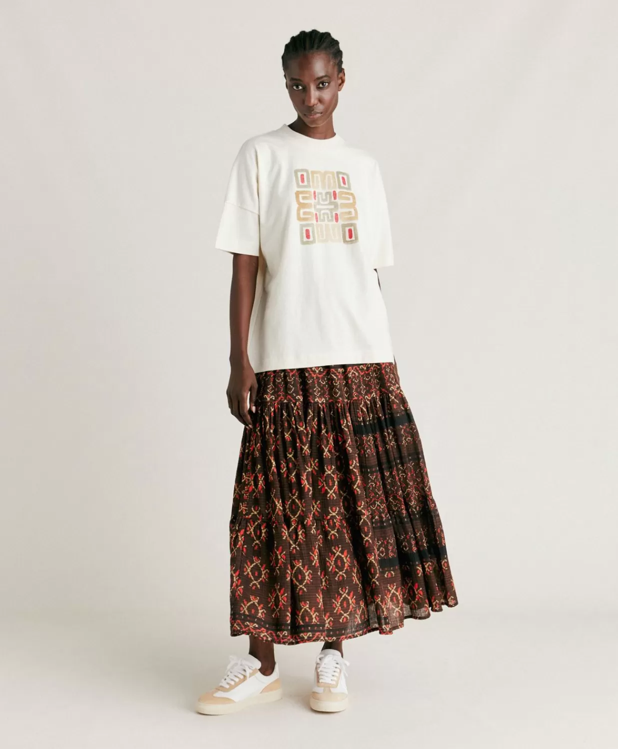 Donne Momonì T-Shirts E Top-Thirt Himba In Jersey - Naturale